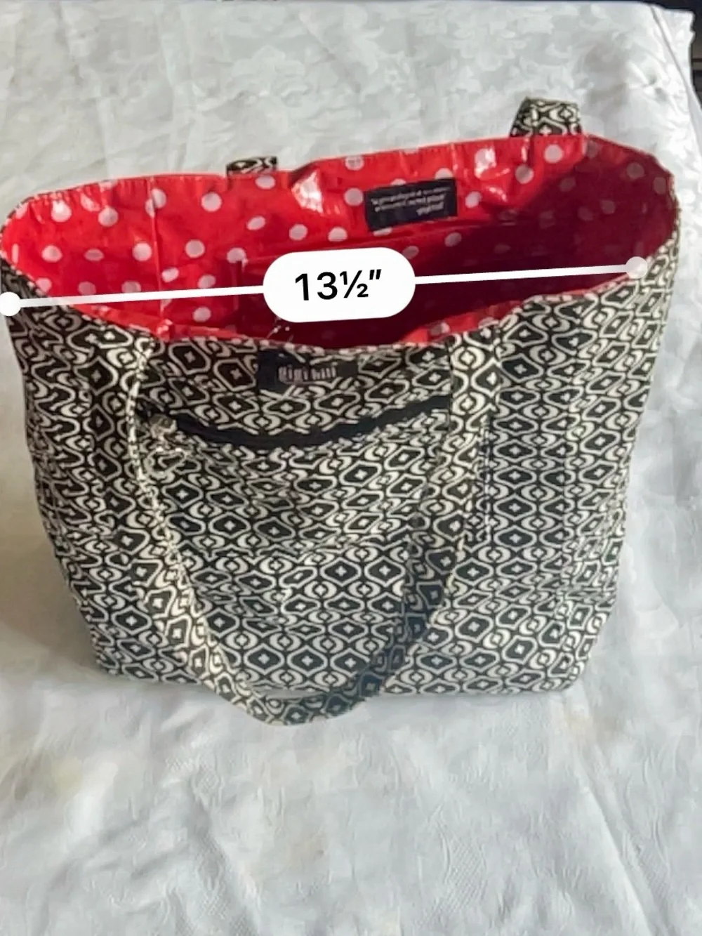 Gigi Hill Los Angeles Black & White Geometric Patterned Tote Bag